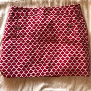 Loft Outlet Red Patterned Skirt